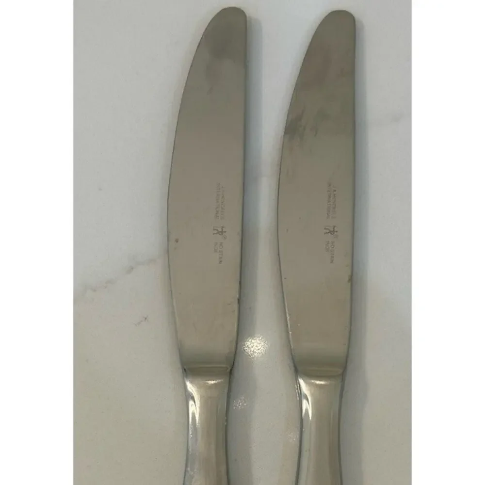 JA Henckels GEM SATIN Stainless 18/10 Outlined Flatware Set Of 2 Dinner Knives‎